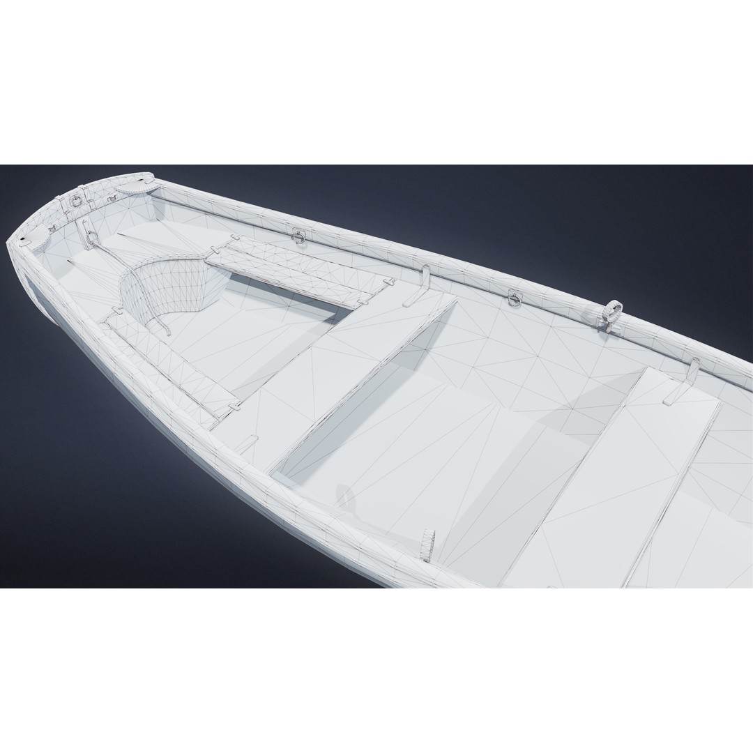 Boat 3D Model – Low Poly Historic Watercraft, FBX Game Asset - View 10