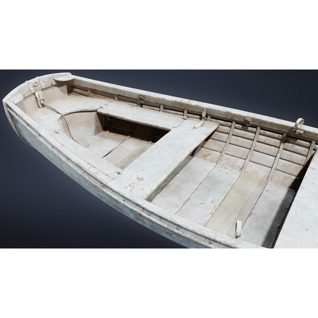Boat 3D Model – Low Poly Historic Watercraft, FBX Game Asset - View 7