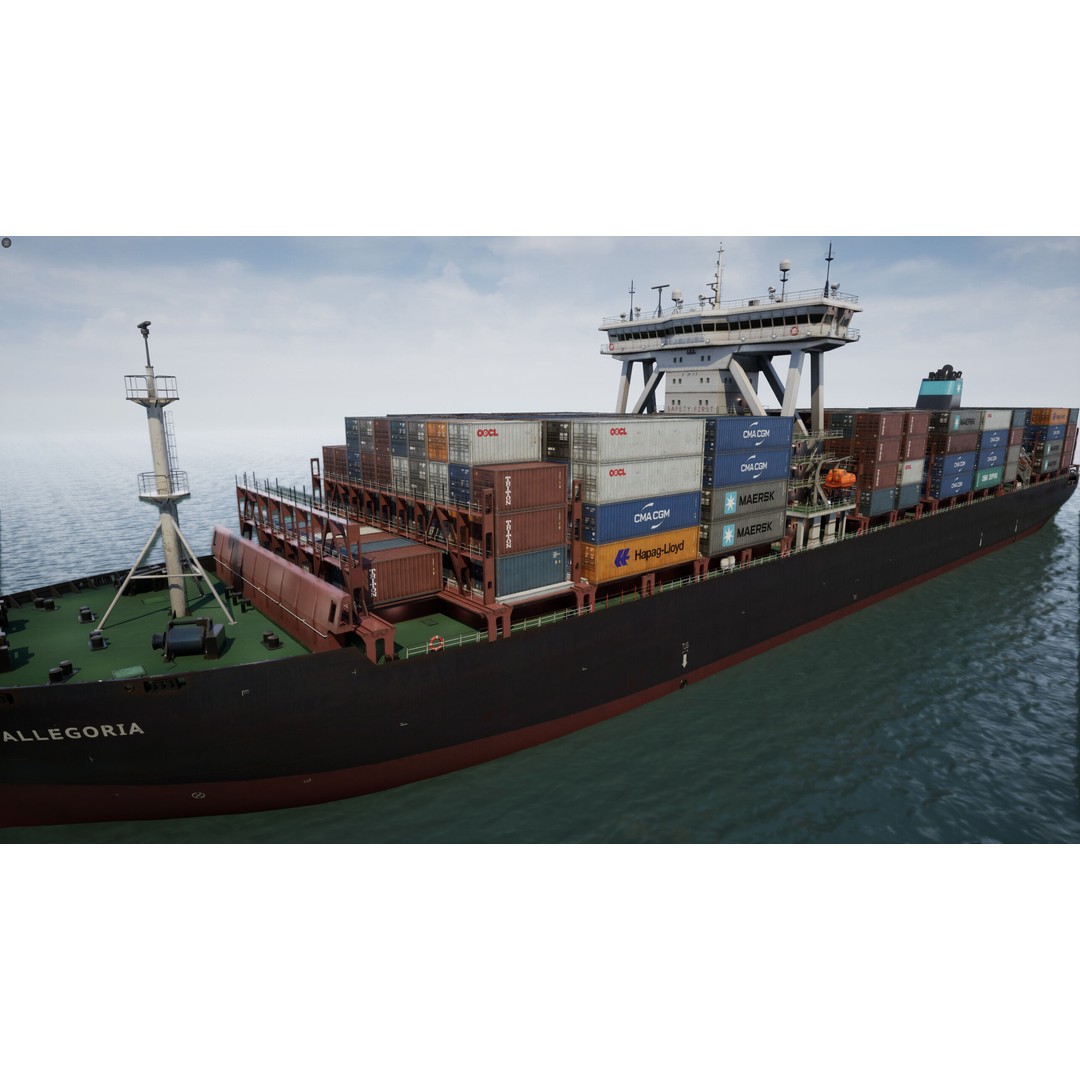 Ship 3D Model – Low Poly Nautical Game Asset, FBX & OBJ - View 10