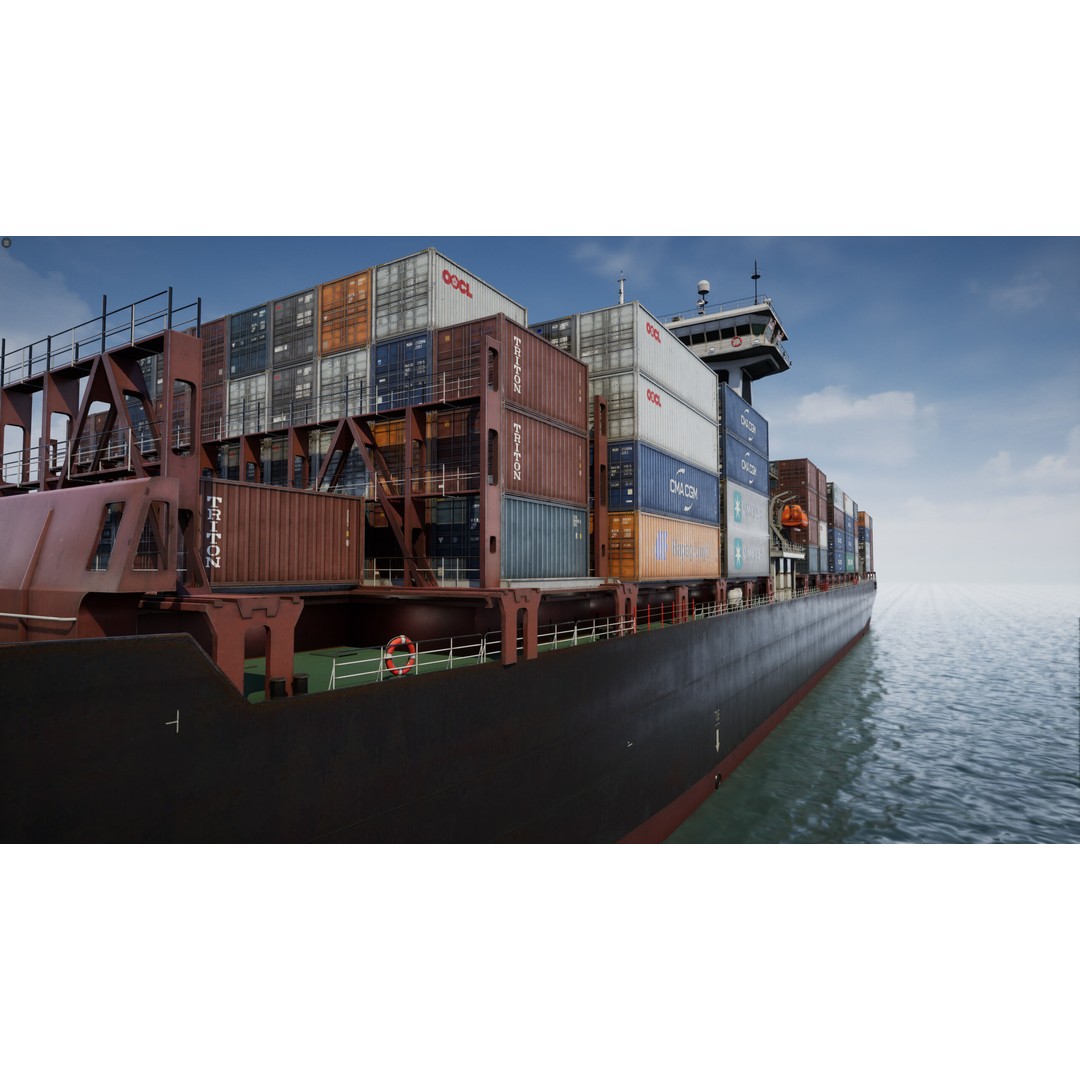 Ship 3D Model – Low Poly Nautical Game Asset, FBX & OBJ - View 11