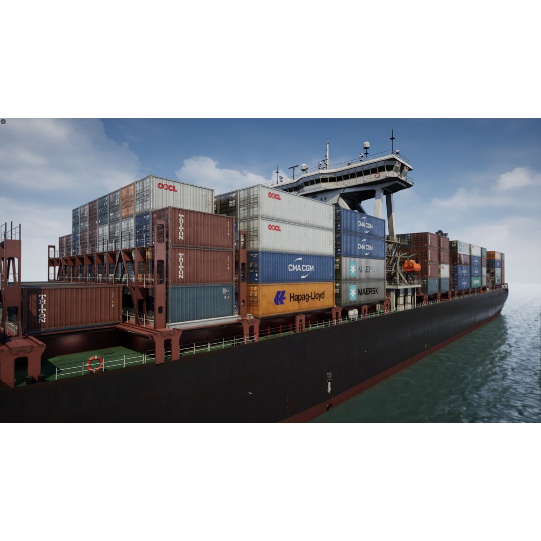 Ship 3D Model – Low Poly Nautical Game Asset, FBX & OBJ - View 12