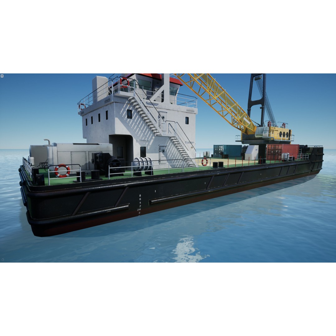 Ship 3D Model – Low Poly Nautical Game Asset, FBX & OBJ - View 29