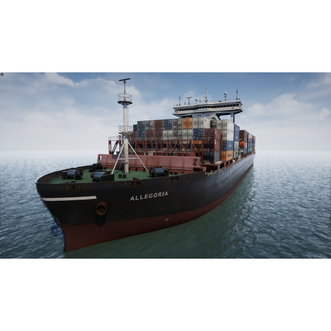 Ship 3D Model – Low Poly Nautical Game Asset, FBX & OBJ - View 3