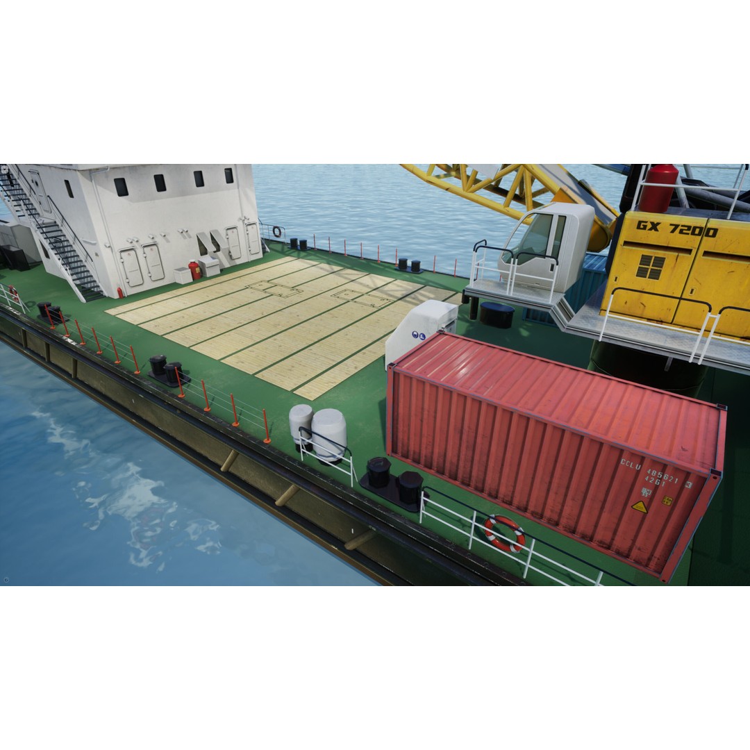 Ship 3D Model – Low Poly Nautical Game Asset, FBX & OBJ - View 40
