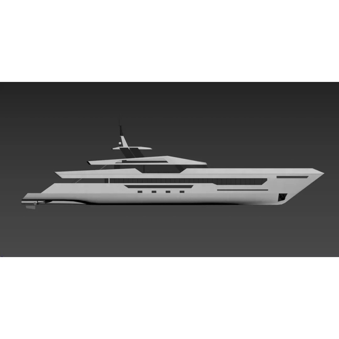 Modern Luxury Superyacht 3D Model – Teak Deck, PBR Textures, FBX - View 11