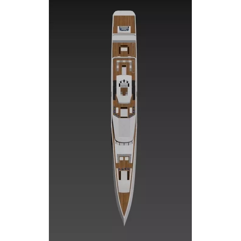 Modern Luxury Superyacht 3D Model – Teak Deck, PBR Textures, FBX - View 12