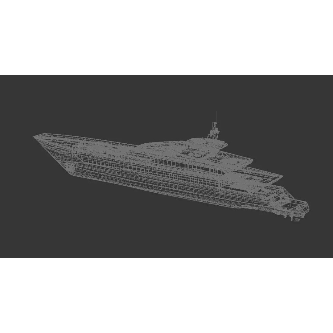 Modern Luxury Superyacht 3D Model – Teak Deck, PBR Textures, FBX - View 7