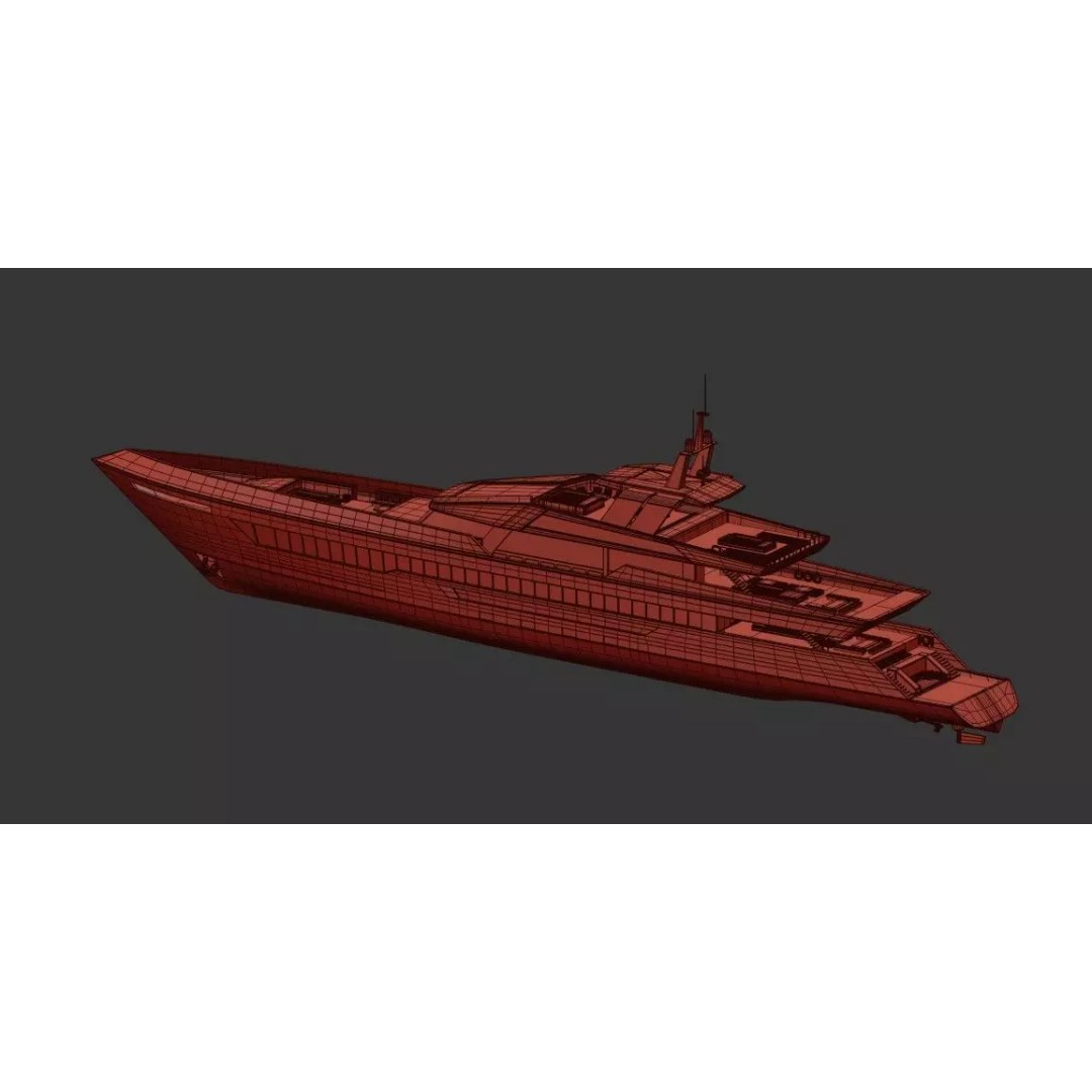 Modern Luxury Superyacht 3D Model – Teak Deck, PBR Textures, FBX - View 8