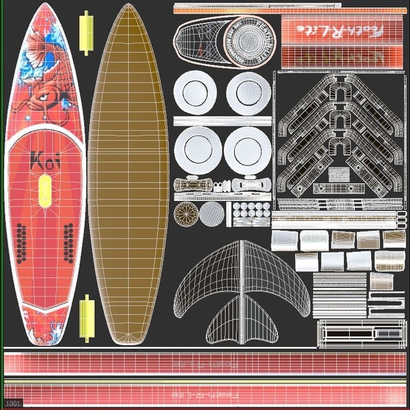 Paddle Board 3D Model – Low Poly Game Ready Asset, FBX, OBJ