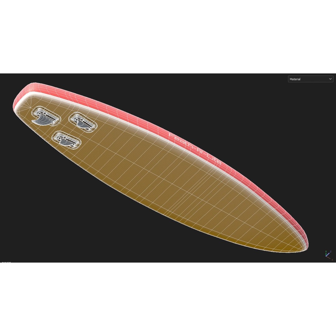 Paddle Board 3D Model – Low Poly Game Ready Asset, FBX, OBJ - View 24