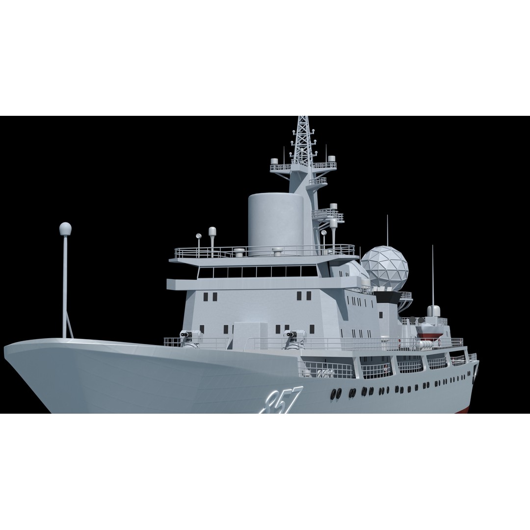857 Tianshu Star Electronic Reconnaissance Ship 3D Model – PBR Military Watercraft, FBX, OBJ - View 14