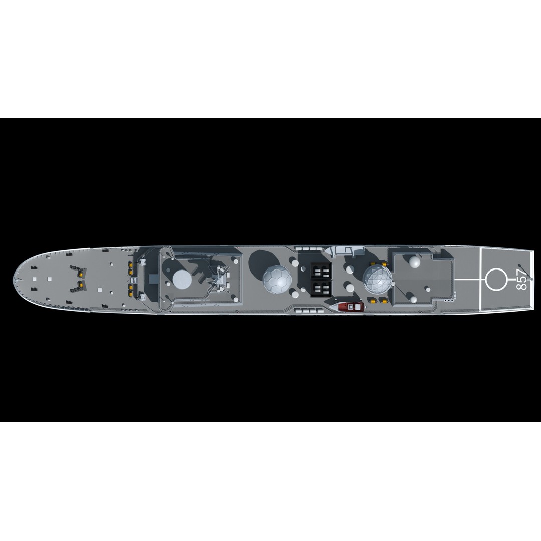 857 Tianshu Star Electronic Reconnaissance Ship 3D Model – PBR Military Watercraft, FBX, OBJ - View 15