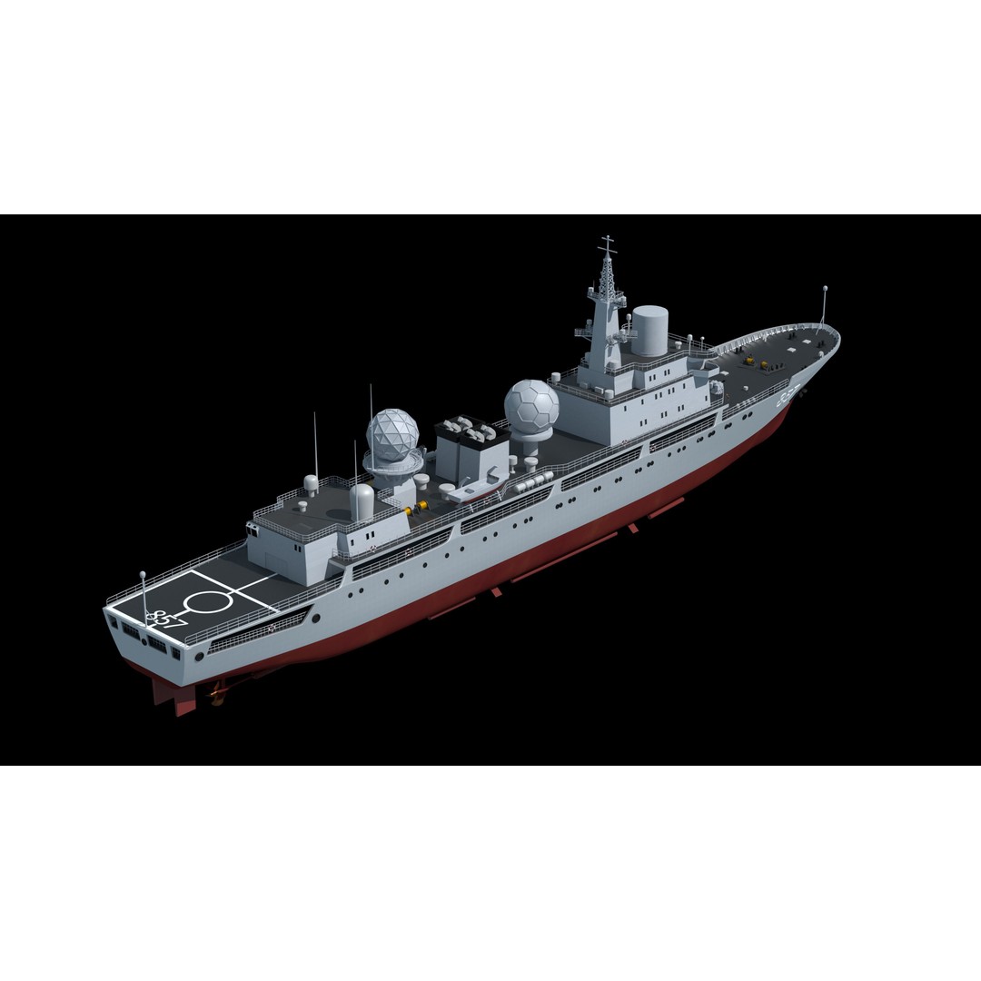 857 Tianshu Star Electronic Reconnaissance Ship 3D Model – PBR Military Watercraft, FBX, OBJ - View 6
