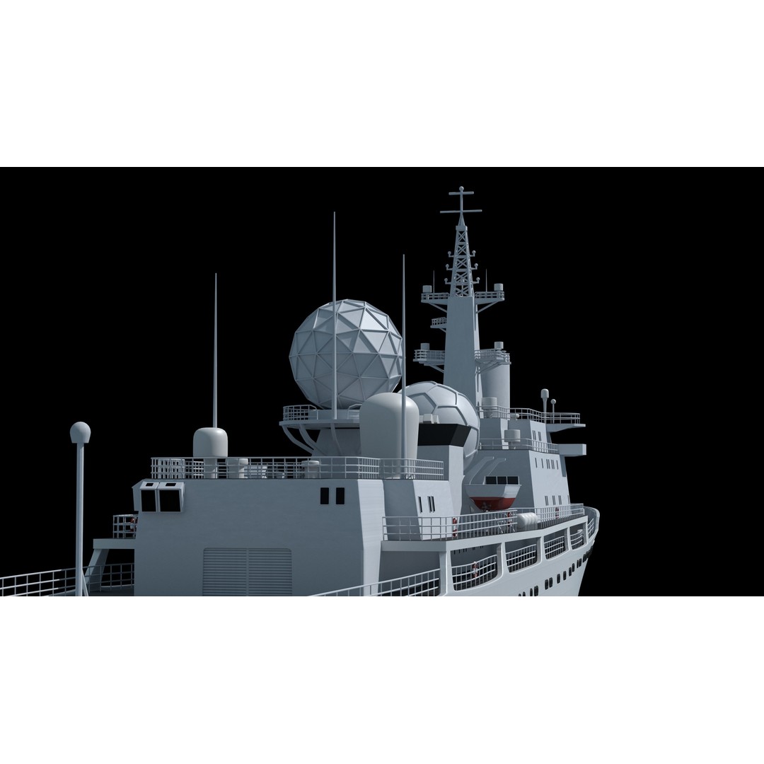 857 Tianshu Star Electronic Reconnaissance Ship 3D Model – PBR Military Watercraft, FBX, OBJ - View 9