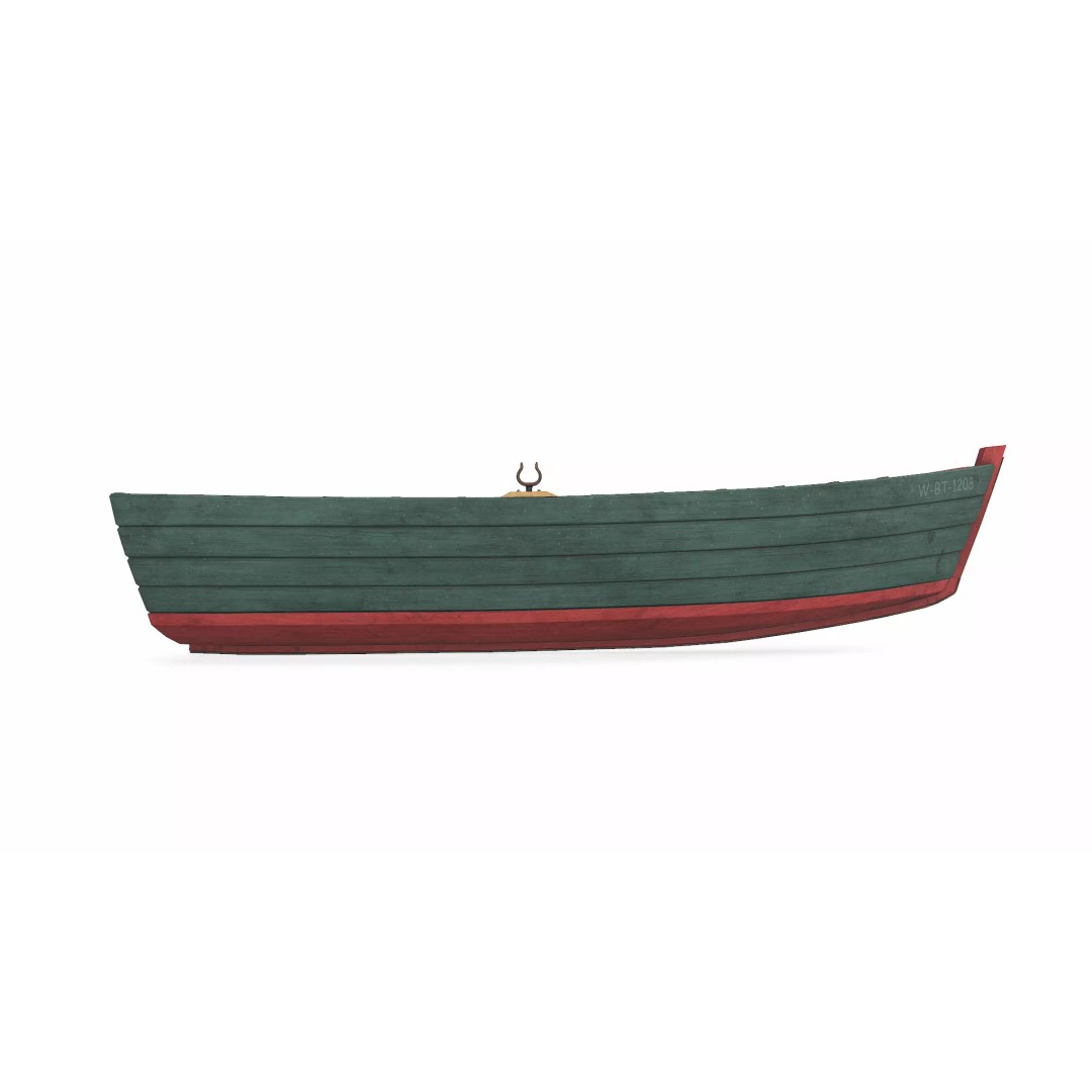 Old Wooden Boat 3D Model – Low Poly PBR Game Asset, FBX, OBJ - View 13