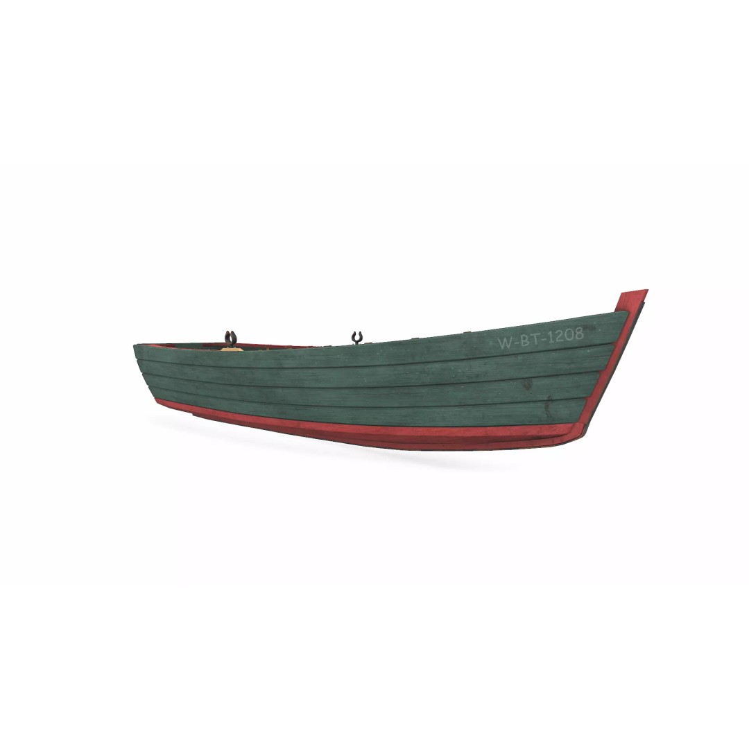 Old Wooden Boat 3D Model – Low Poly PBR Game Asset, FBX, OBJ - View 15