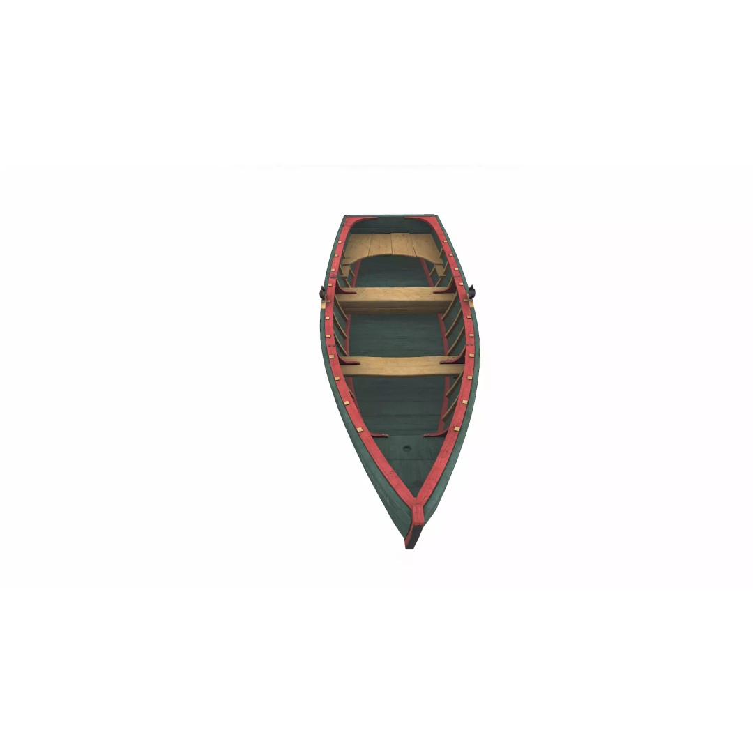 Old Wooden Boat 3D Model – Low Poly PBR Game Asset, FBX, OBJ - View 18