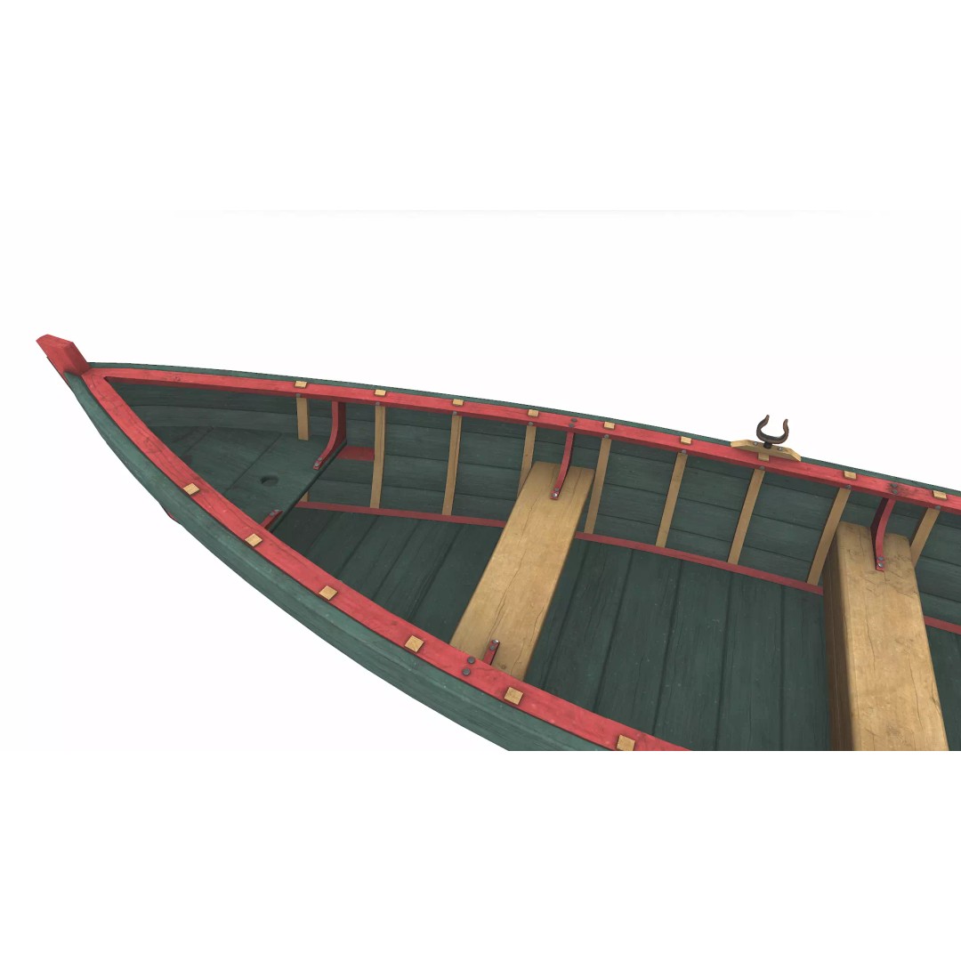 Old Wooden Boat 3D Model – Low Poly PBR Game Asset, FBX, OBJ - View 21