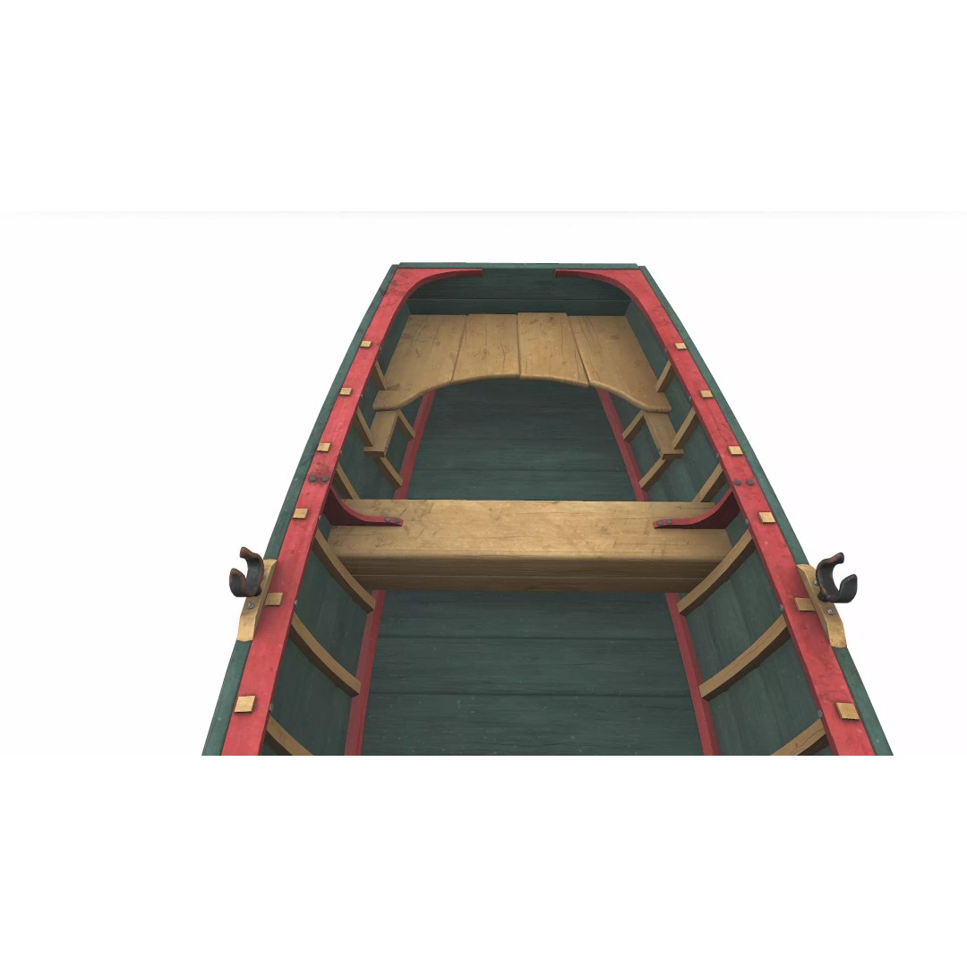 Old Wooden Boat 3D Model – Low Poly PBR Game Asset, FBX, OBJ - View 23