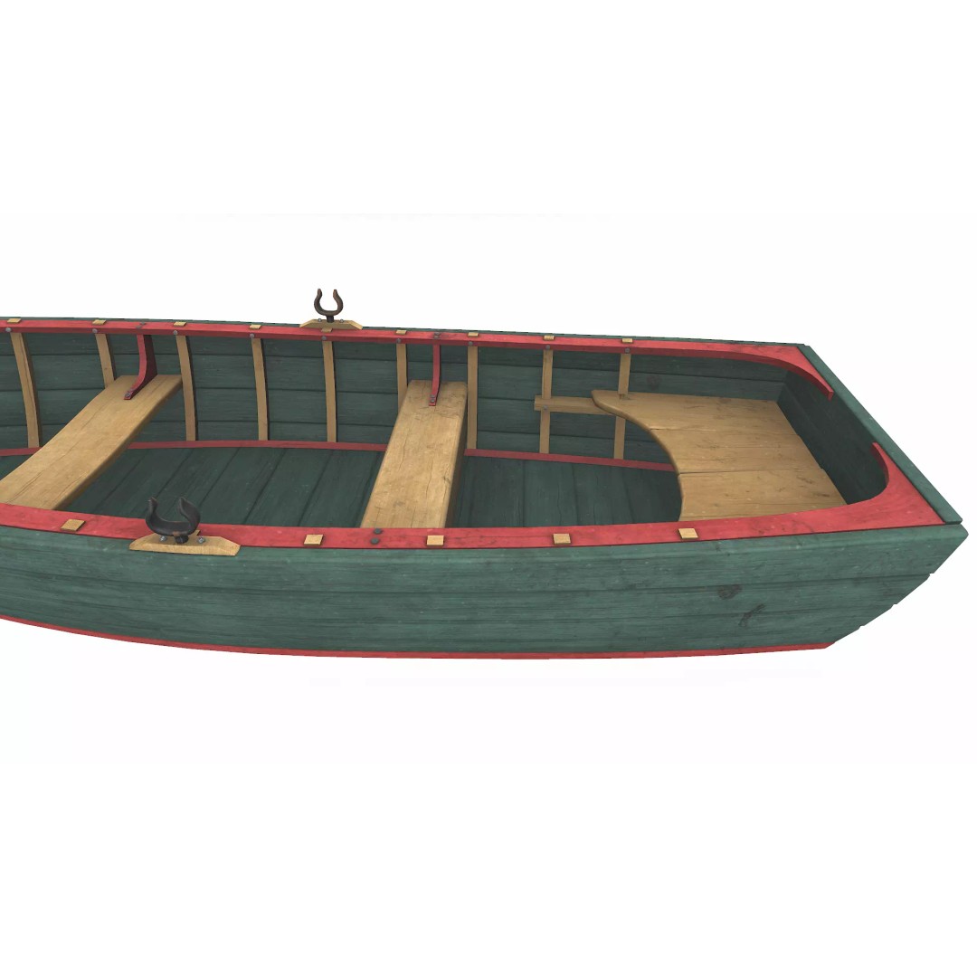 Old Wooden Boat 3D Model – Low Poly PBR Game Asset, FBX, OBJ - View 24