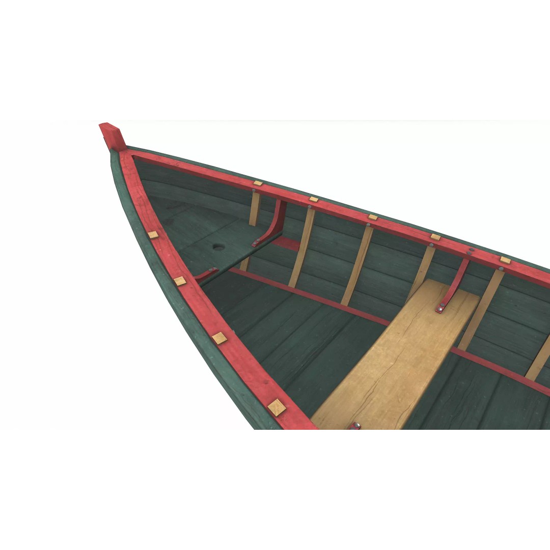 Old Wooden Boat 3D Model – Low Poly PBR Game Asset, FBX, OBJ - View 25
