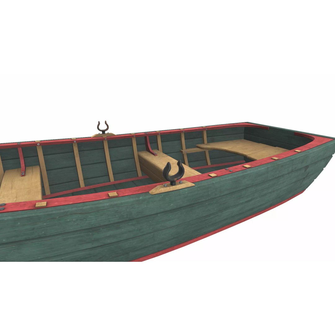 Old Wooden Boat 3D Model – Low Poly PBR Game Asset, FBX, OBJ - View 26