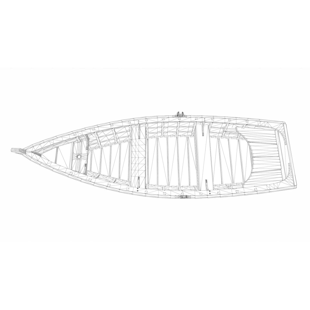 Old Wooden Boat 3D Model – Low Poly PBR Game Asset, FBX, OBJ - View 30