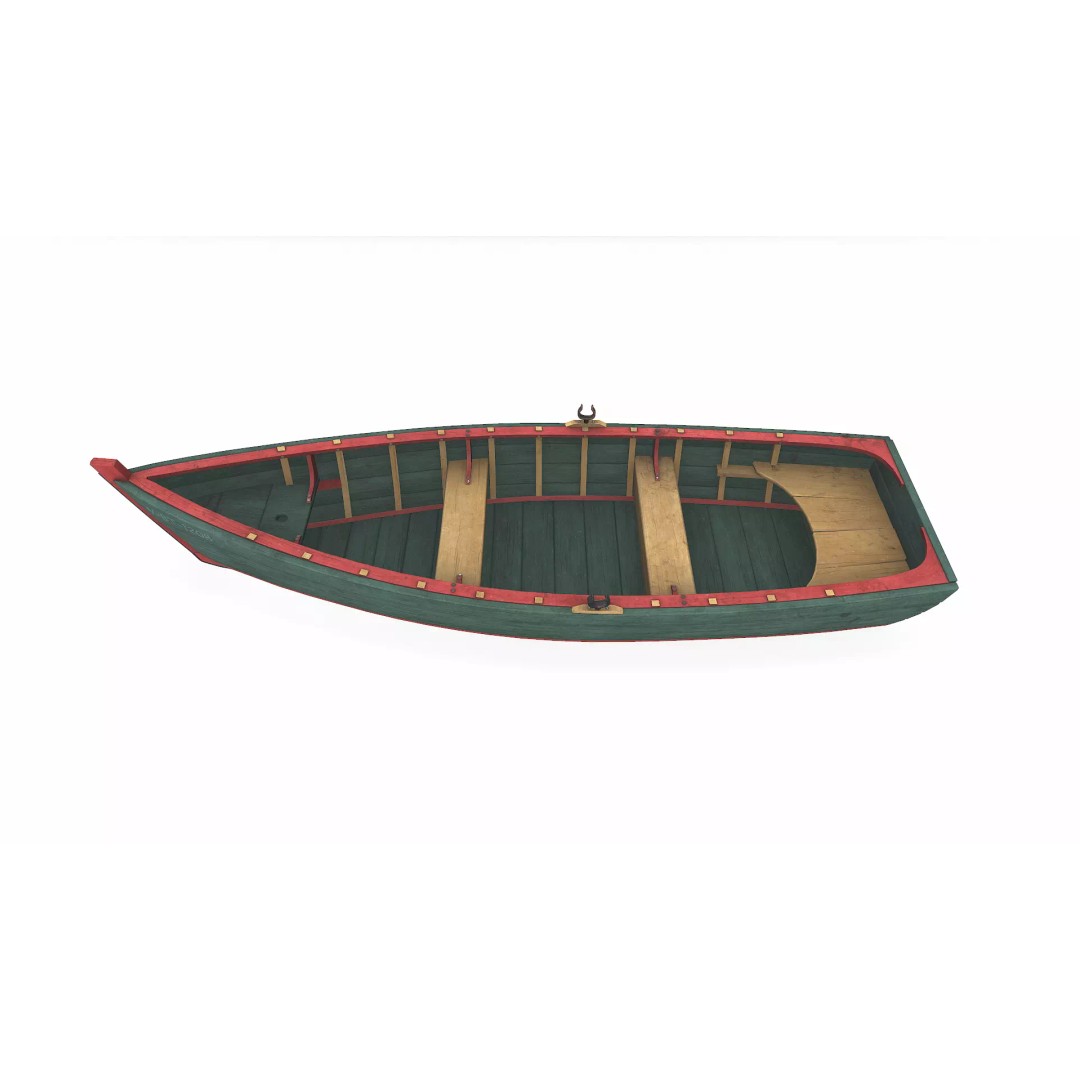 Old Wooden Boat 3D Model – Low Poly PBR Game Asset, FBX, OBJ - View 6