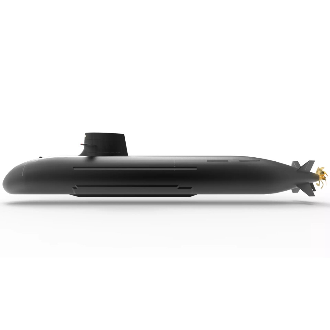 Taigei-Class Submarine 3D Model – Low Poly Game Asset, FBX - View 3