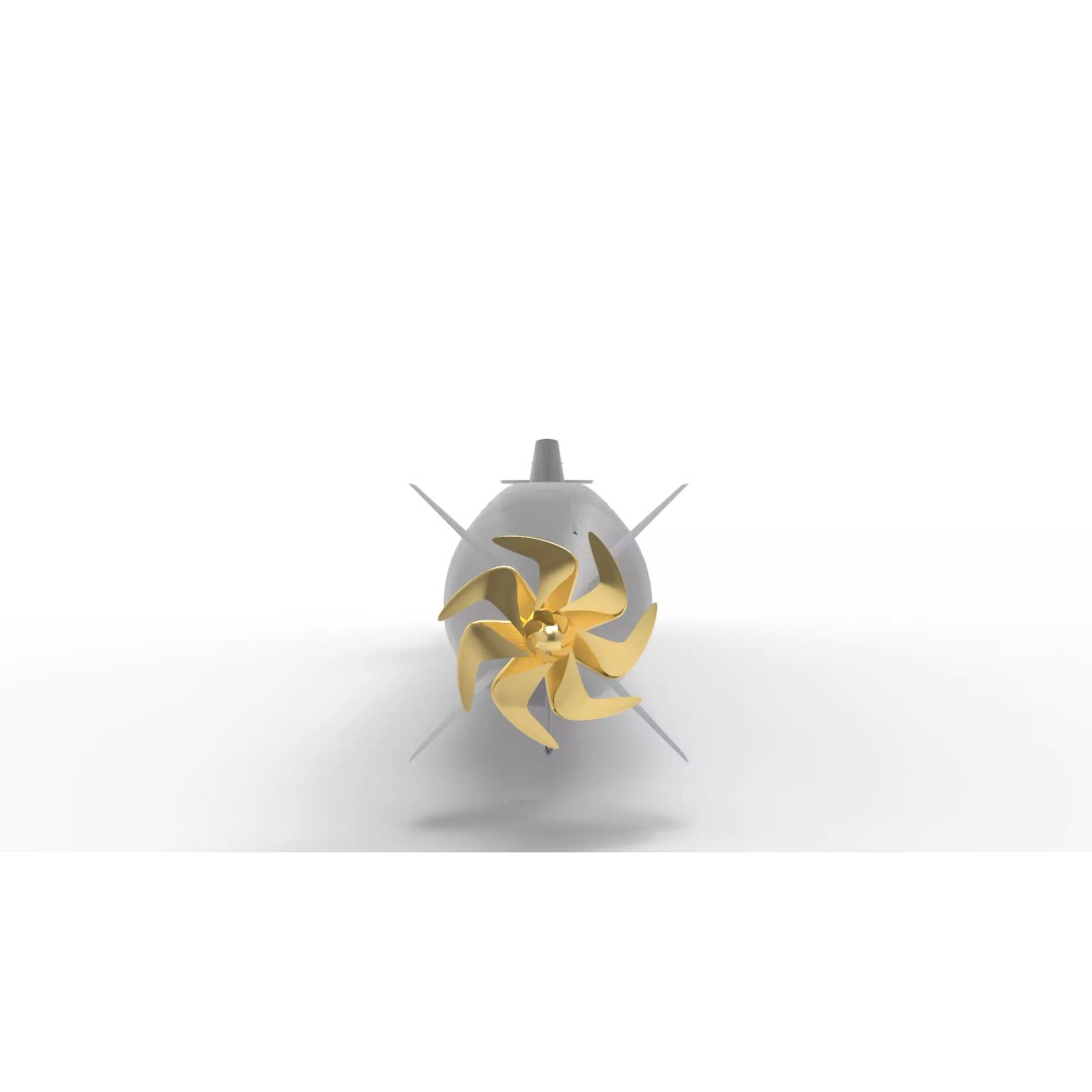 Taigei-Class Submarine 3D Model – Low Poly Game Asset, FBX - View 5