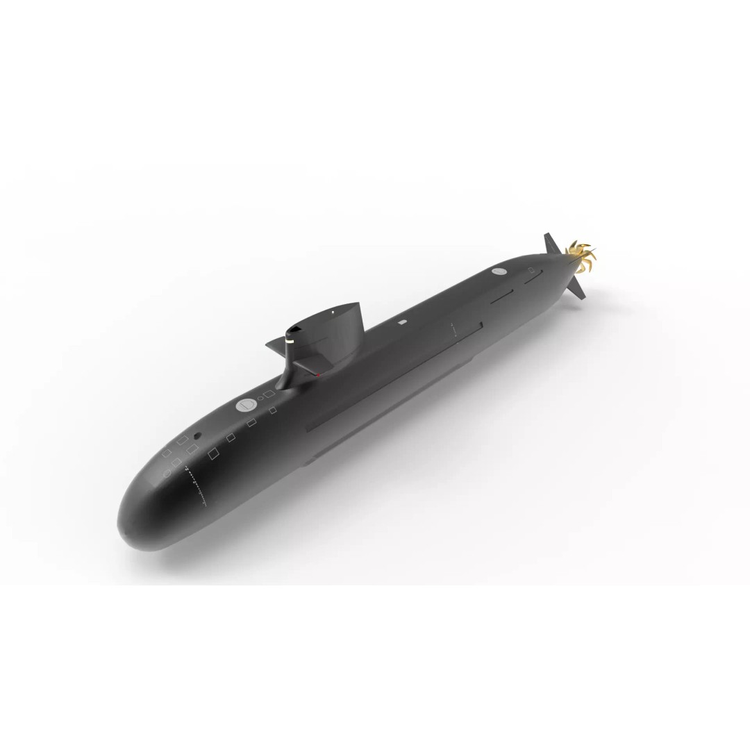Taigei-Class Submarine 3D Model – Low Poly Game Asset, FBX - View 8