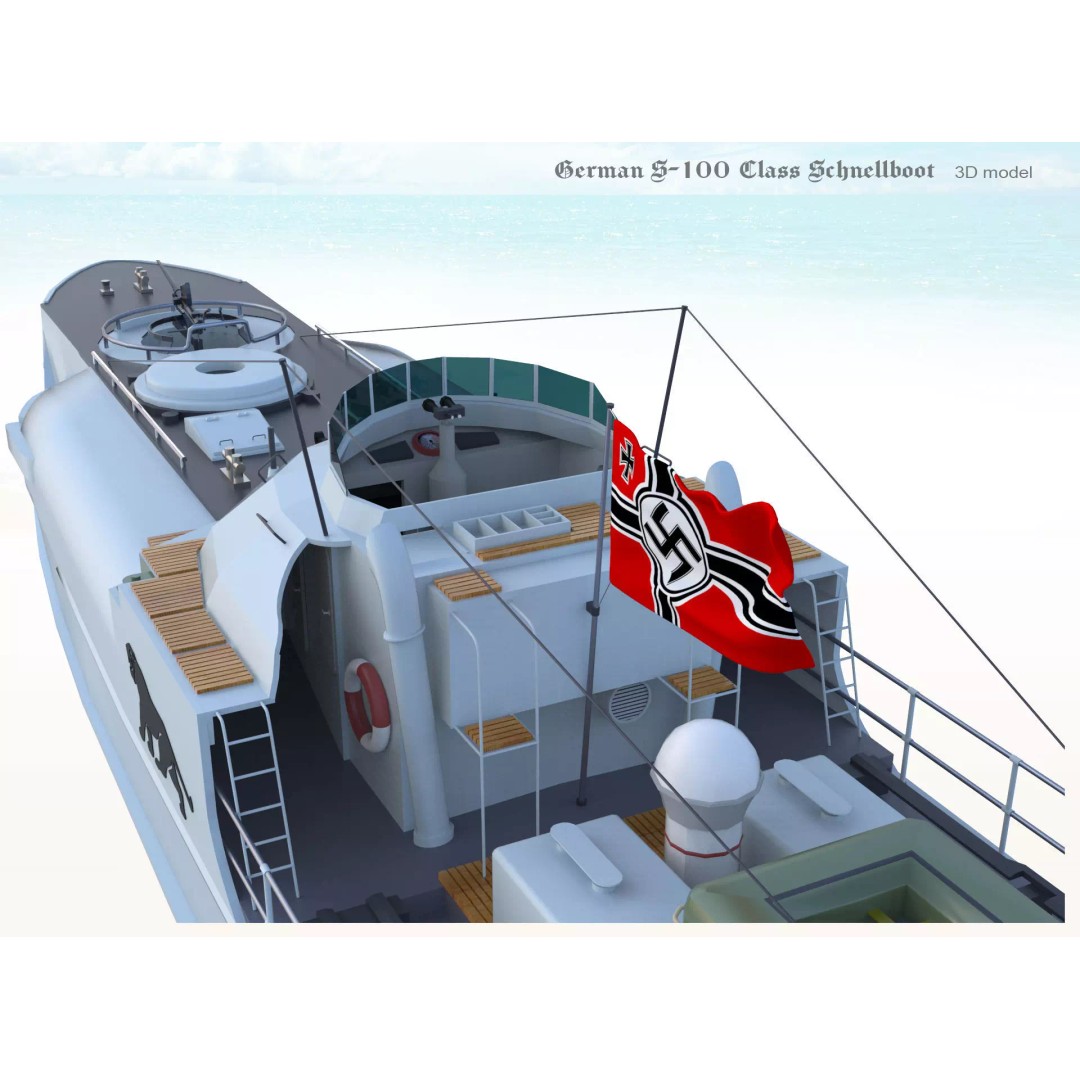 German S-100 Class Schnellboot 3D Model – Military Watercraft, FBX - View 11