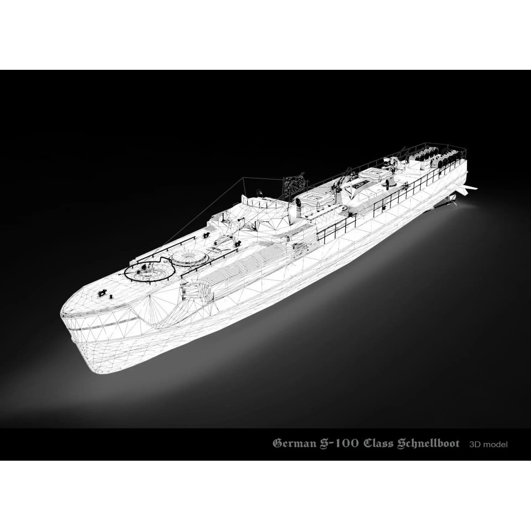 German S-100 Class Schnellboot 3D Model – Military Watercraft, FBX - View 20