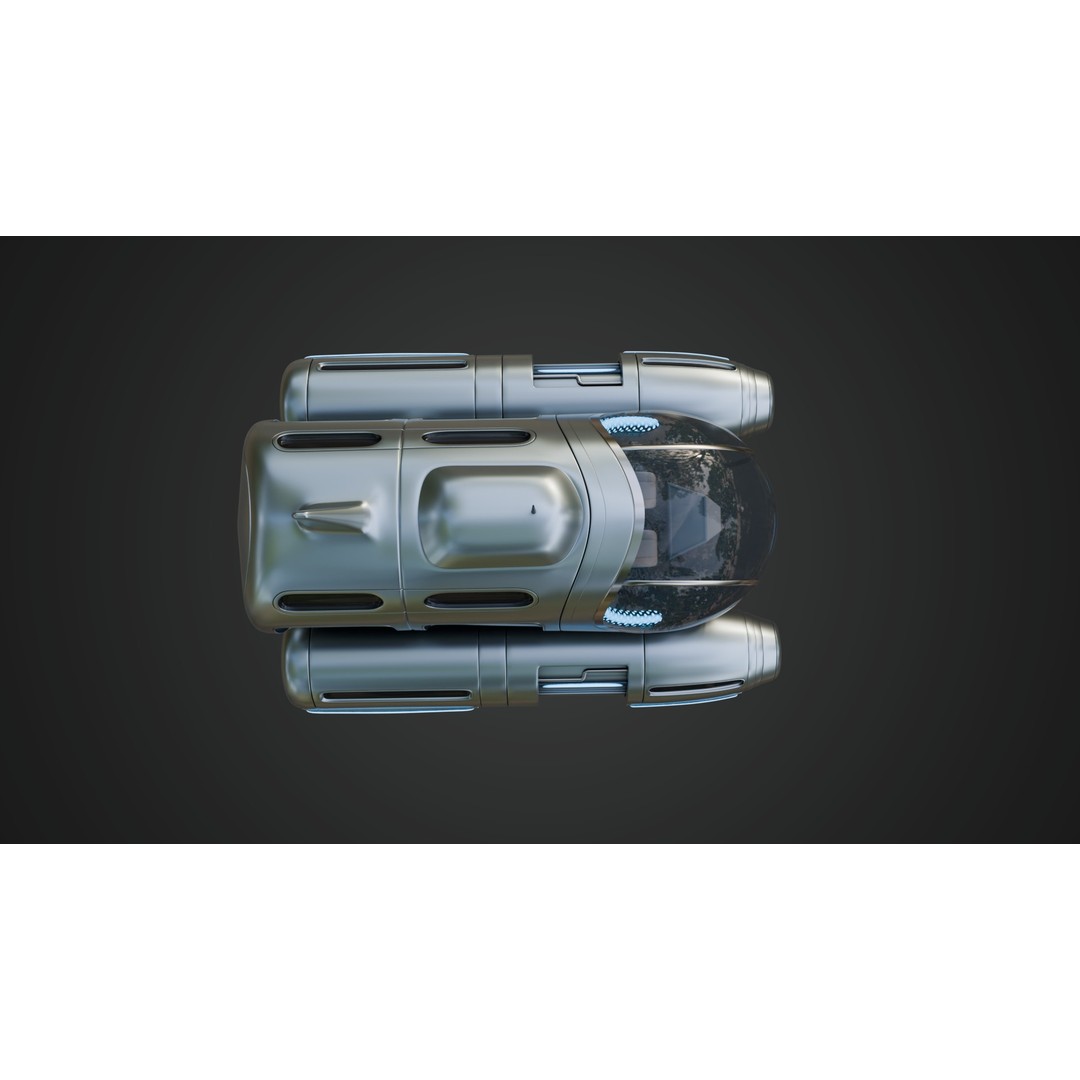 Tourist Submersible 3D Model – Futuristic Watercraft with PBR Textures - View 9