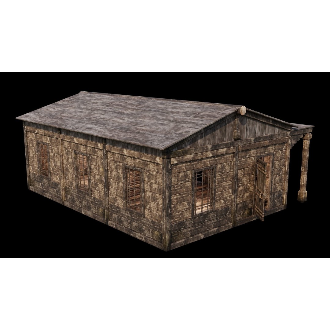 Medieval Houses 3D Model – Game Ready Low-Poly Asset, FBX & OBJ