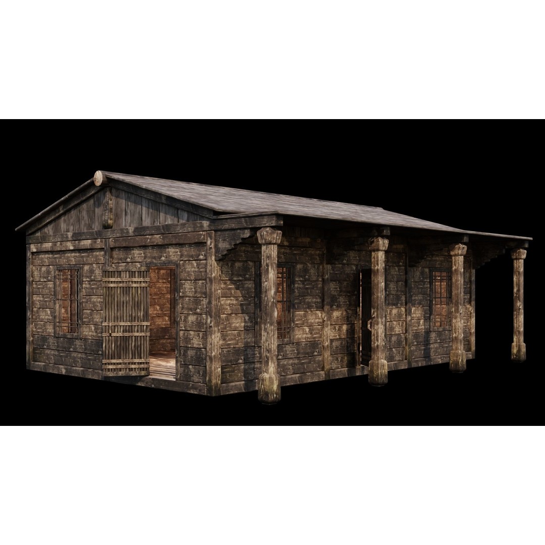 Medieval Houses 3D Model – Game Ready Low-Poly Asset, FBX & OBJ - View 10