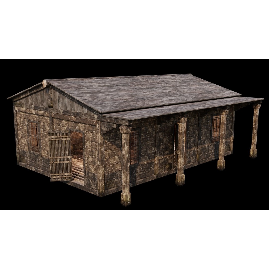 Medieval Houses 3D Model – Game Ready Low-Poly Asset, FBX & OBJ - View 13