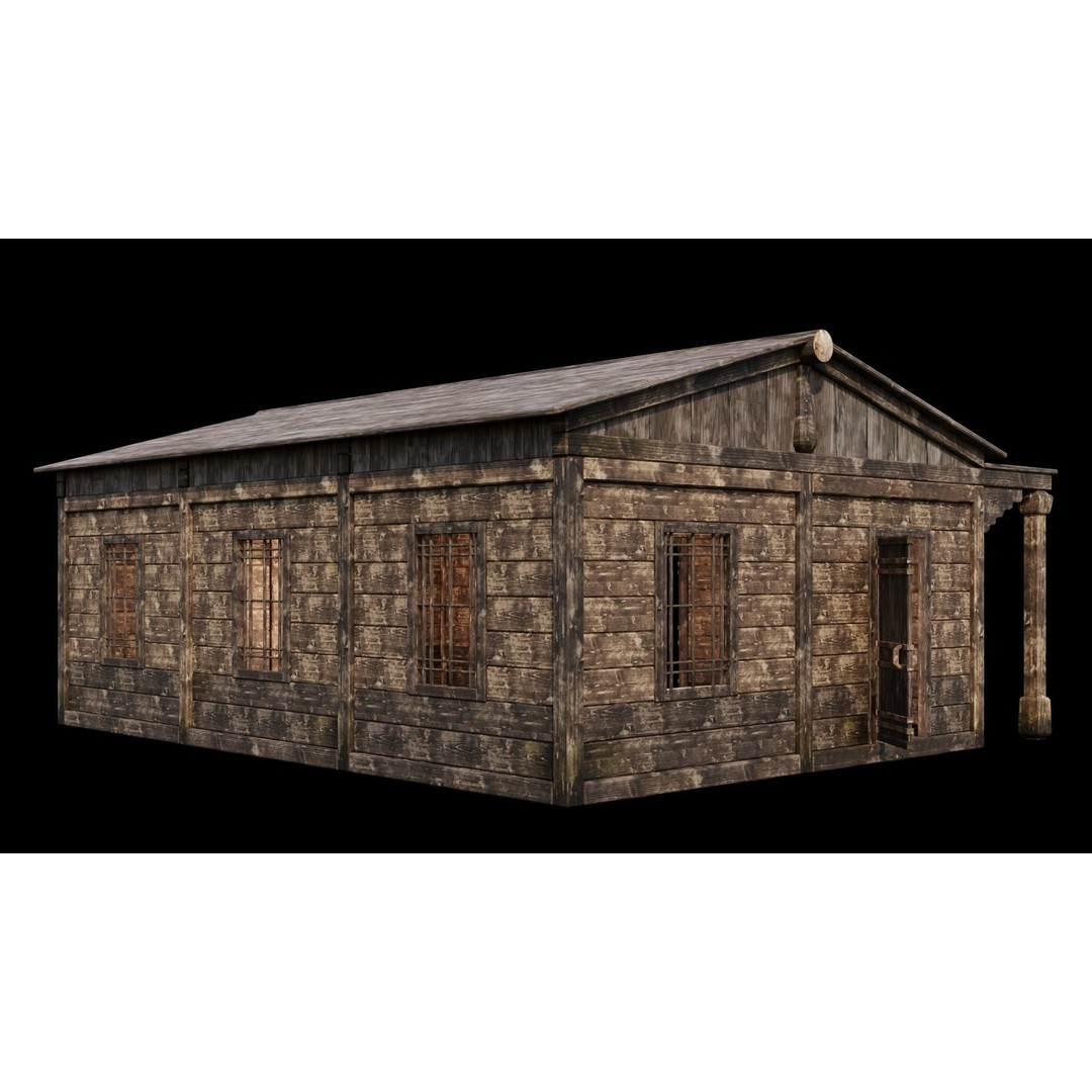 Medieval Houses 3D Model – Game Ready Low-Poly Asset, FBX & OBJ - View 3