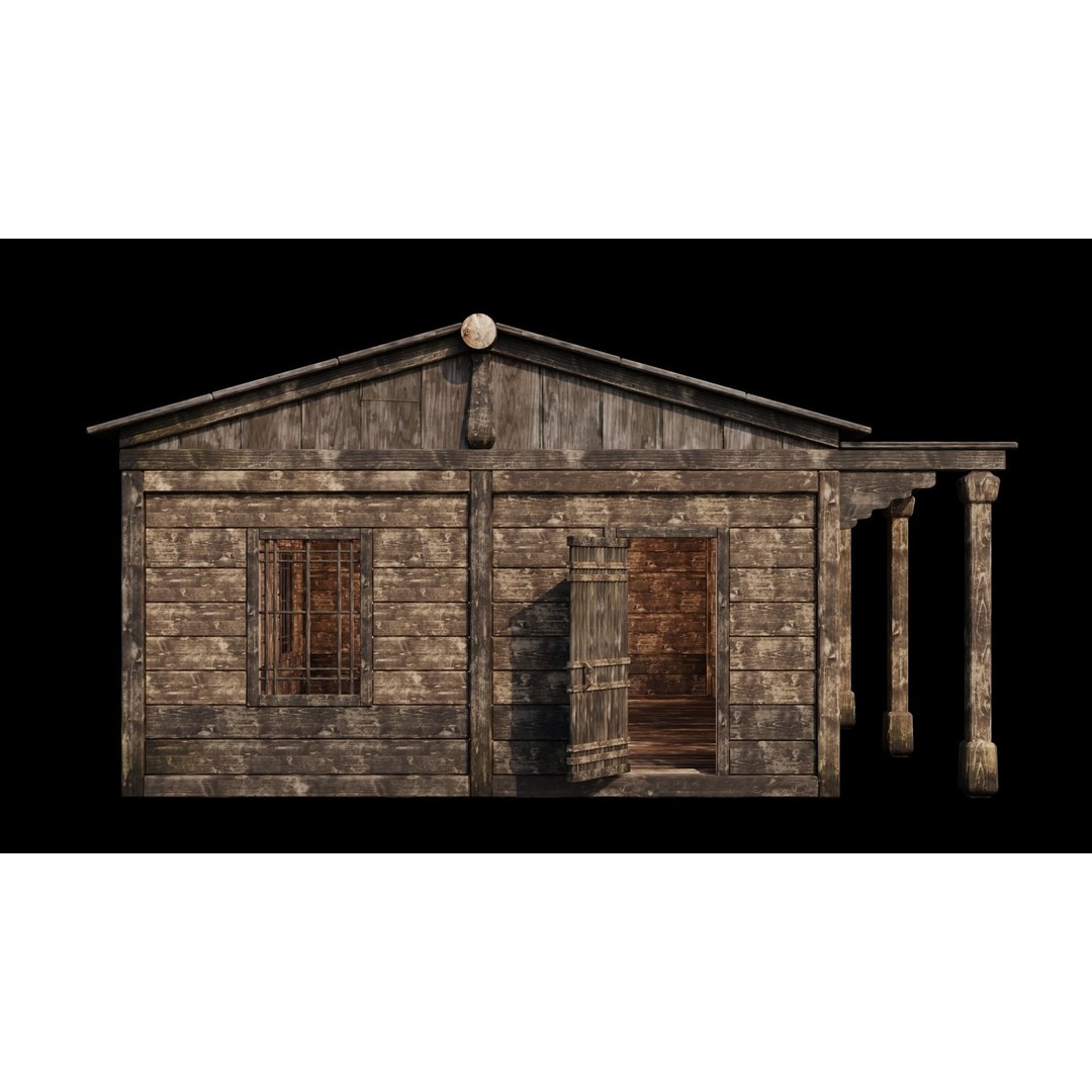 Medieval Houses 3D Model – Game Ready Low-Poly Asset, FBX & OBJ - View 4