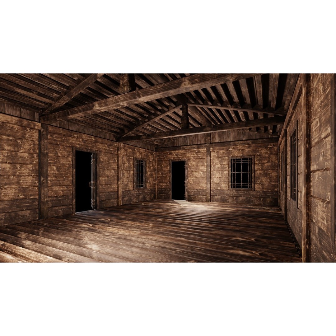 Medieval Houses 3D Model – Game Ready Low-Poly Asset, FBX & OBJ - View 5
