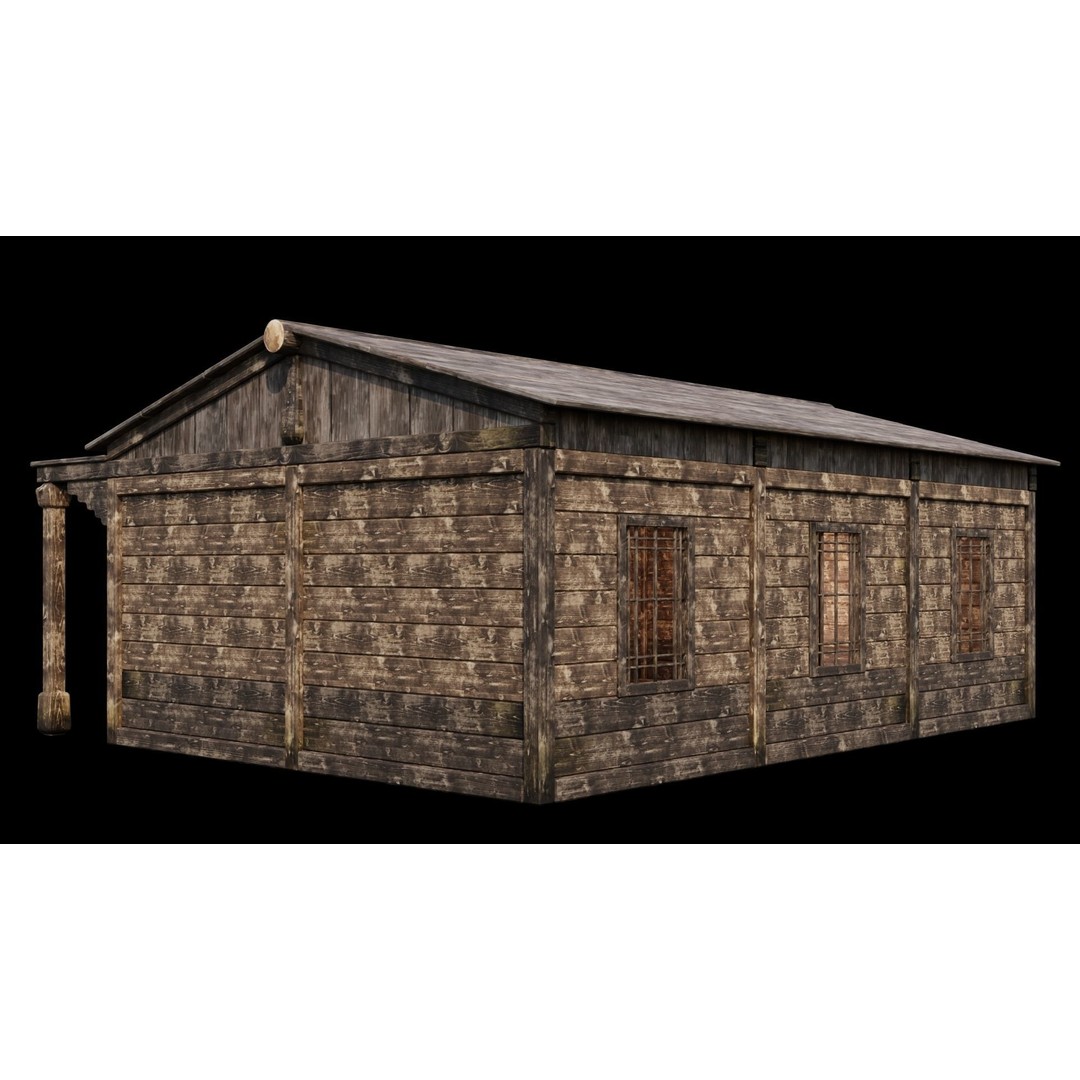 Medieval Houses 3D Model – Game Ready Low-Poly Asset, FBX & OBJ - View 9