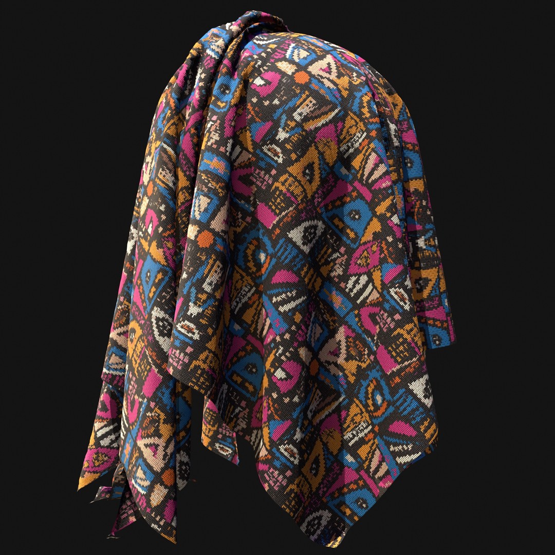 African Pattern Fabric Textures 3D Model – 22 Unique PBR Materials