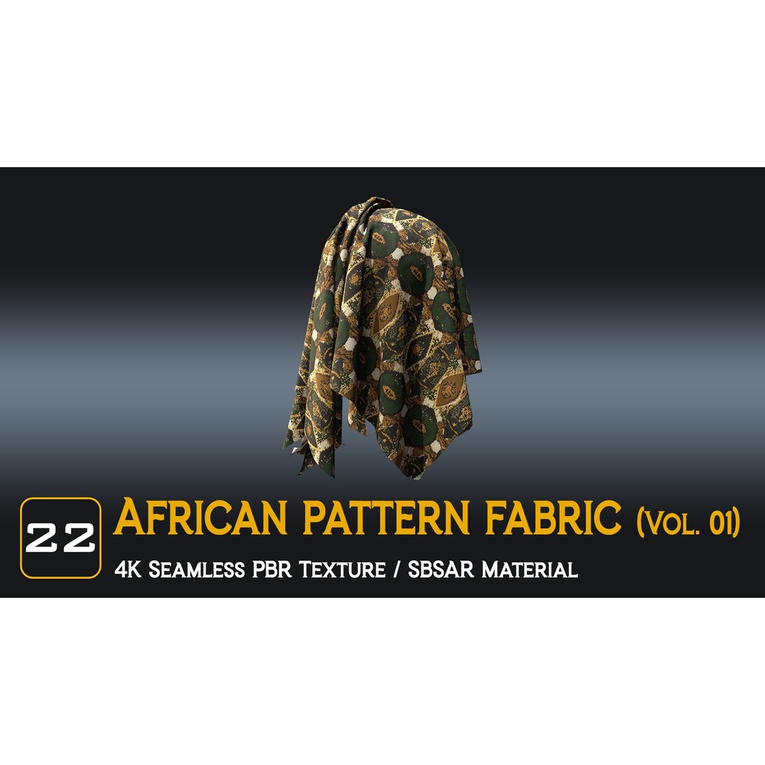 African Pattern Fabric Textures 3D Model – 22 Unique PBR Materials - View 11