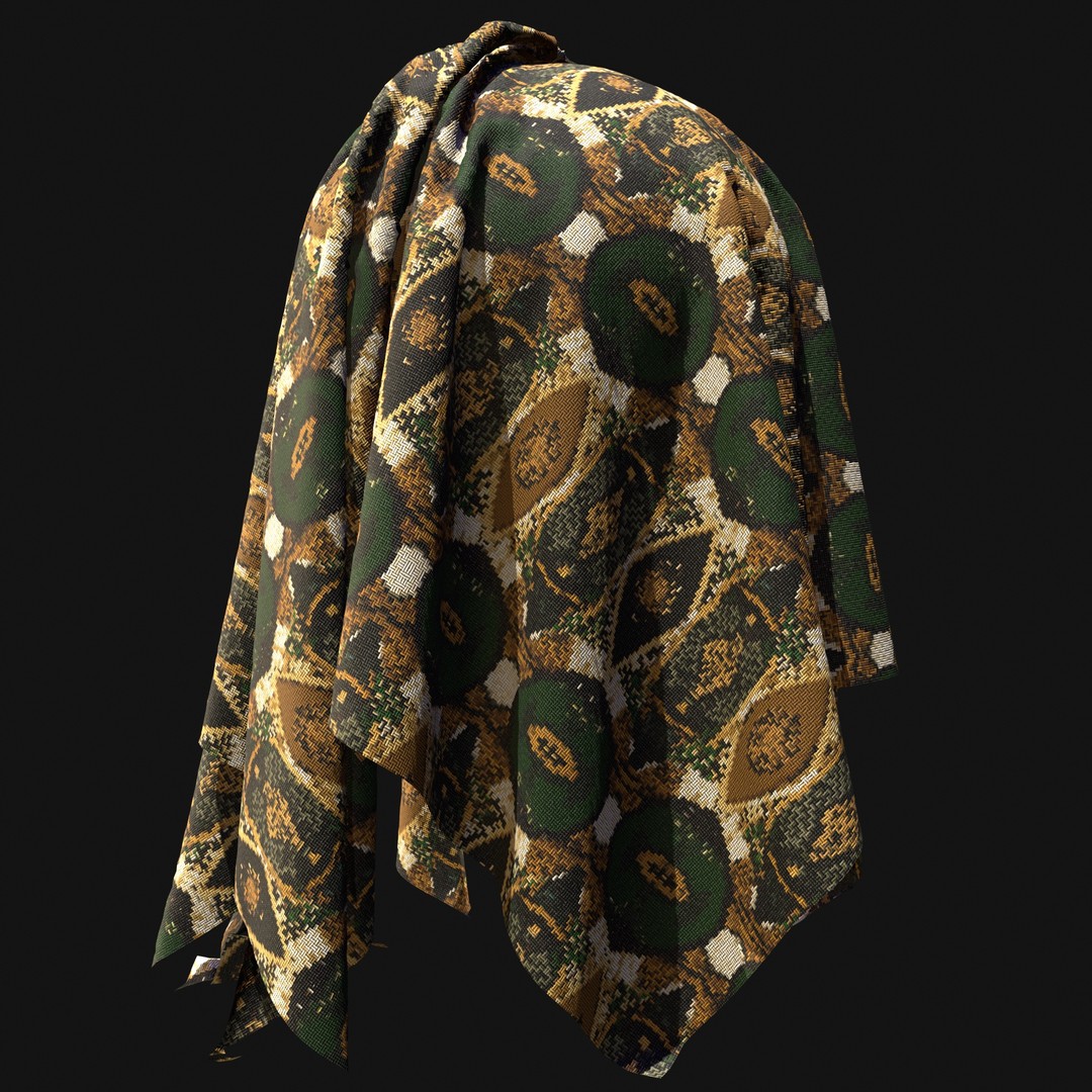 African Pattern Fabric Textures 3D Model – 22 Unique PBR Materials - View 15