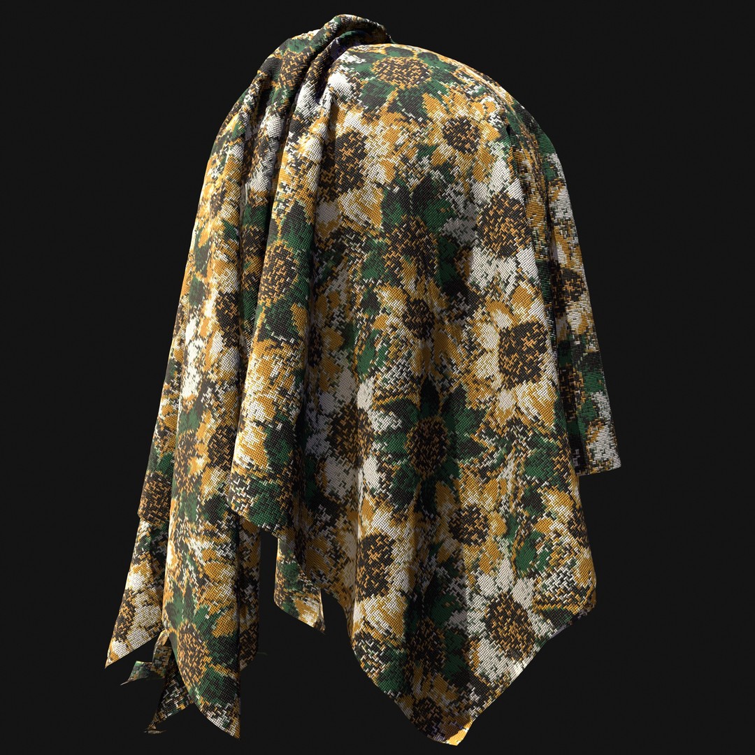 African Pattern Fabric Textures 3D Model – 22 Unique PBR Materials - View 17