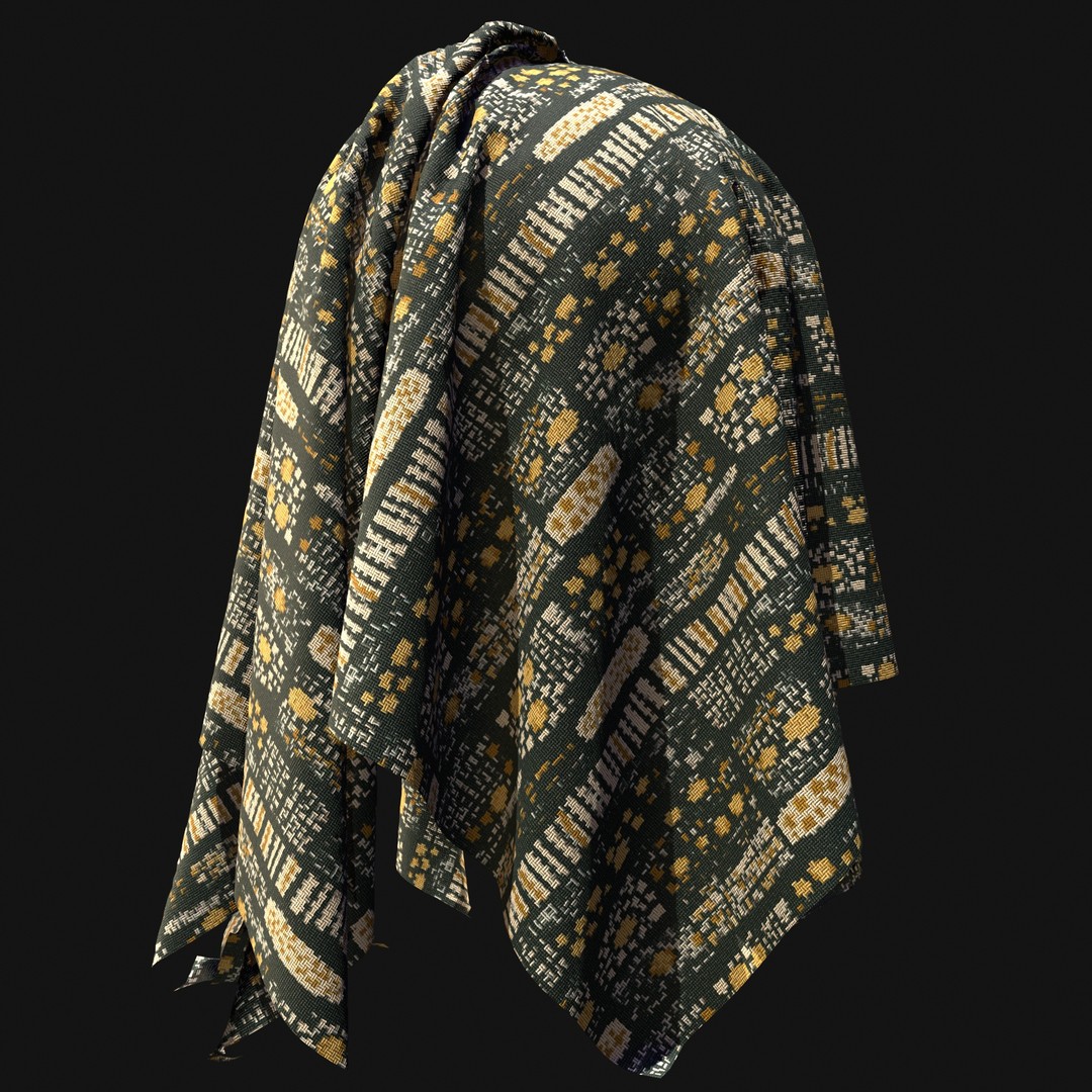 African Pattern Fabric Textures 3D Model – 22 Unique PBR Materials - View 18
