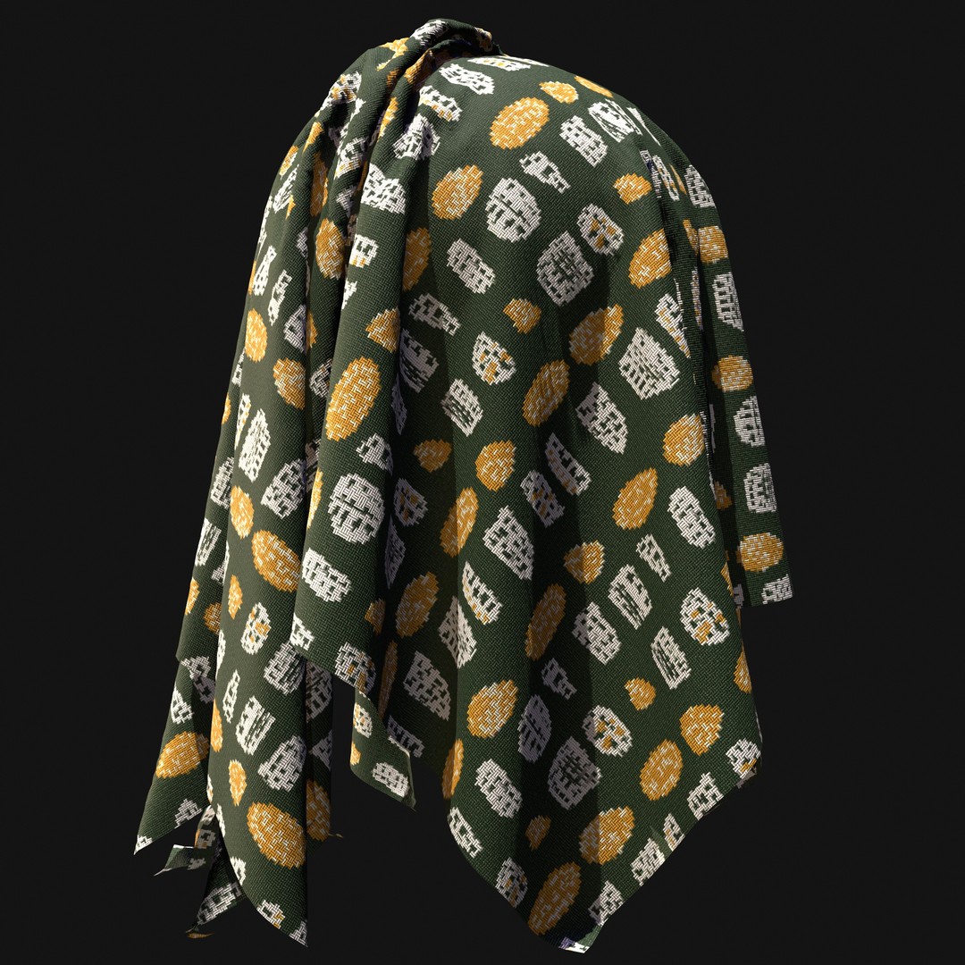 African Pattern Fabric Textures 3D Model – 22 Unique PBR Materials - View 19