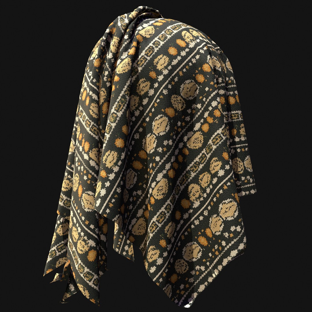 African Pattern Fabric Textures 3D Model – 22 Unique PBR Materials - View 21