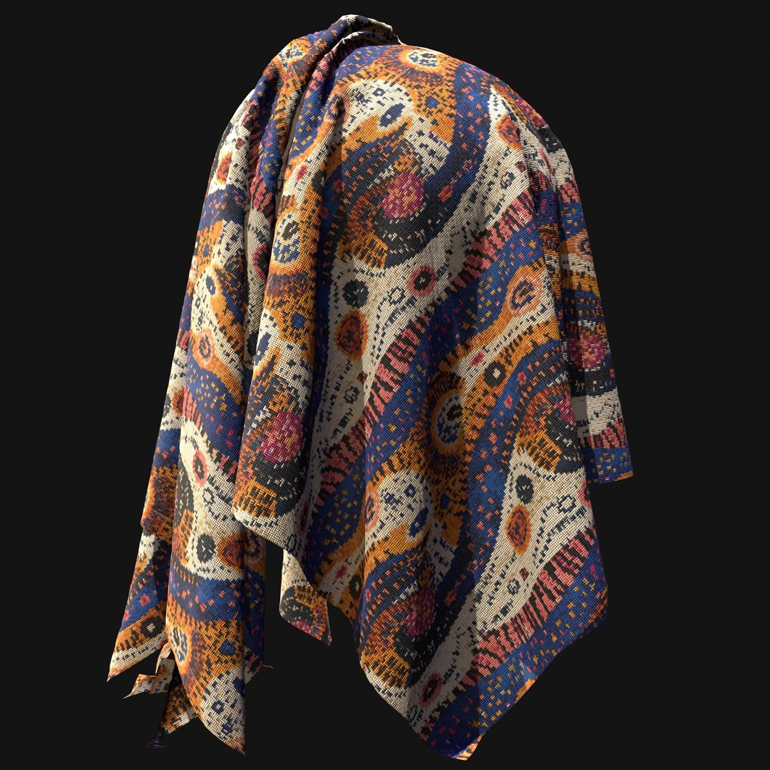 African Pattern Fabric Textures 3D Model – 22 Unique PBR Materials - View 22