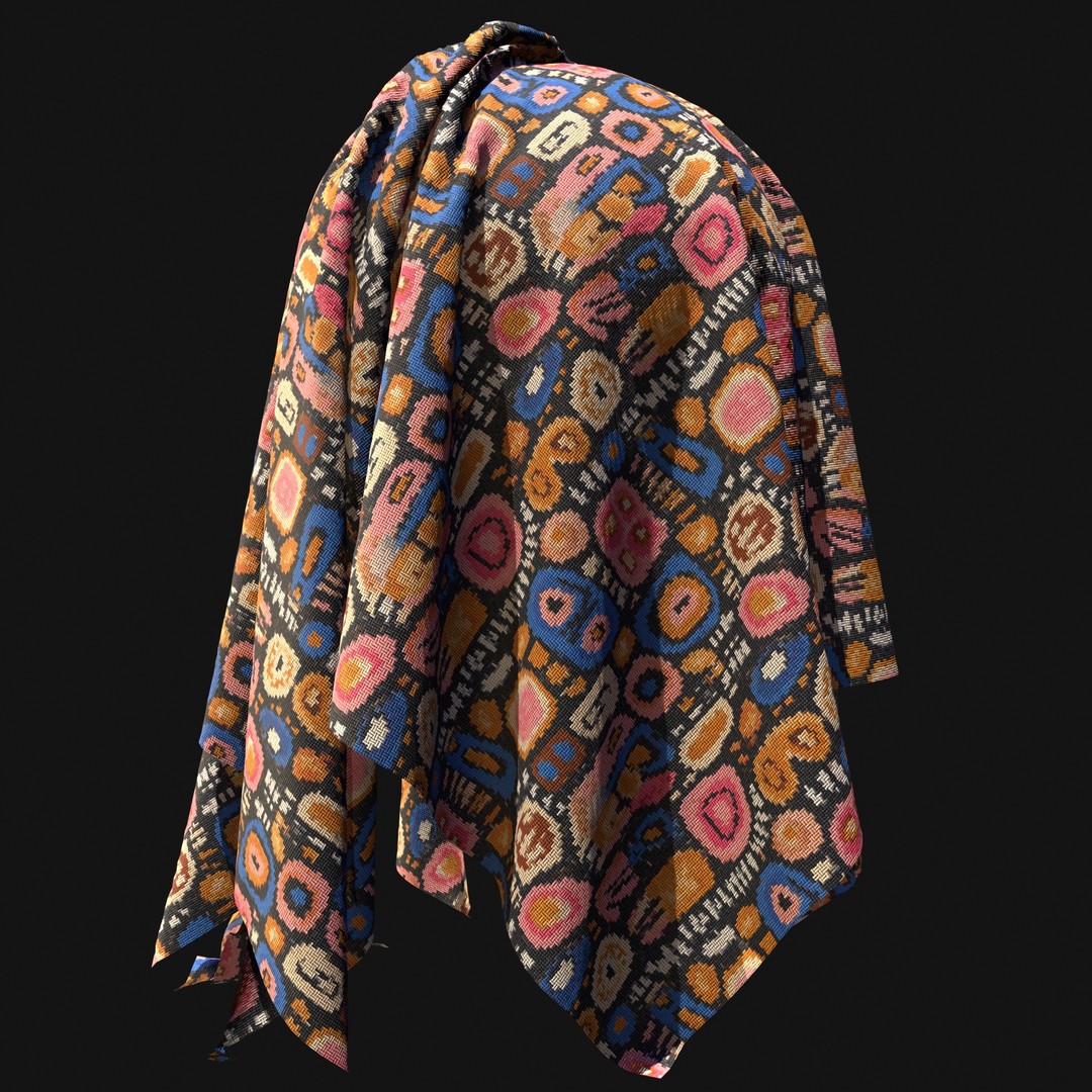 African Pattern Fabric Textures 3D Model – 22 Unique PBR Materials - View 23